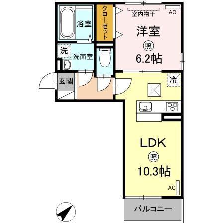 ヴィクトワール(1LDK/1階)の間取り写真