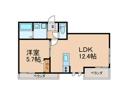 CONFOR(1LDK/3階)の間取り写真