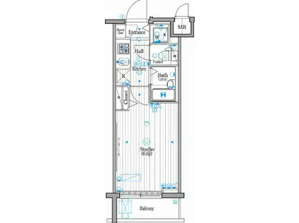 グランド・ガーラ新横浜ノース(1K/11階)の間取り写真