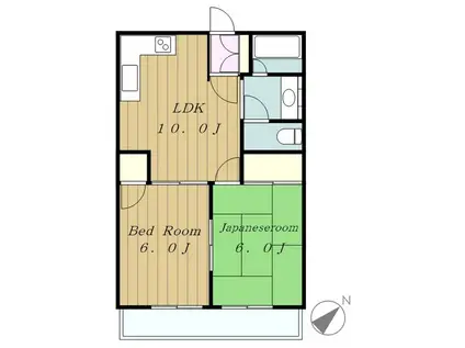 ファミールS&S(2LDK/3階)の間取り写真