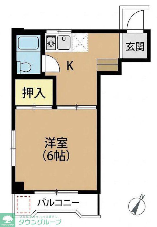オーク新狭山(1K/2階)の間取り写真