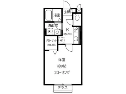STELLA(1K/1階)の間取り写真