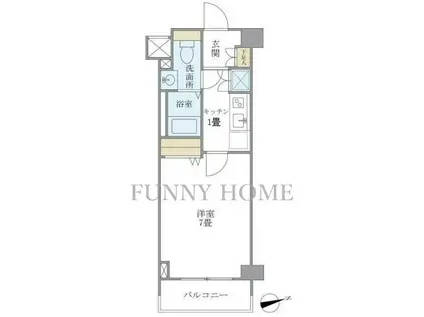 リアルスウィート三軒茶屋(1K/5階)の間取り写真