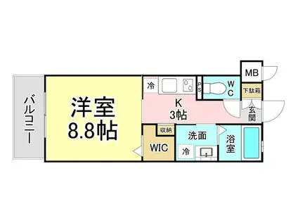 リンデンバウム京町(1K/5階)の間取り写真