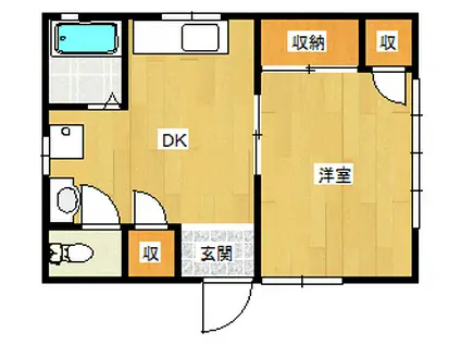 セジュールI(1DK/2階)の間取り写真