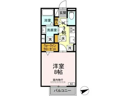 セレスティア黒野(1K/1階)の間取り写真