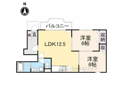 ロジュマンMTO(2LDK/1階)の間取り写真