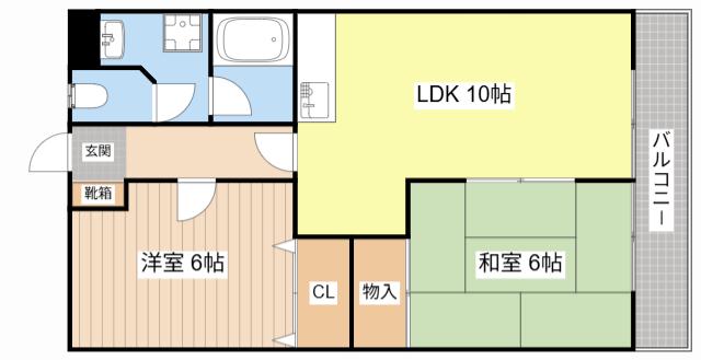 コーポモーリ(2LDK/3階)の間取り写真
