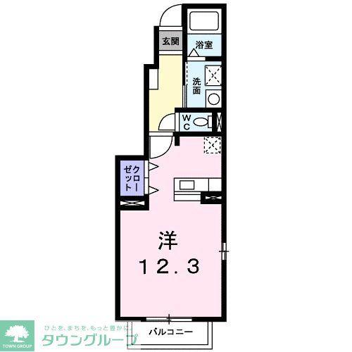 ファンタジアC(ワンルーム/1階)の間取り写真