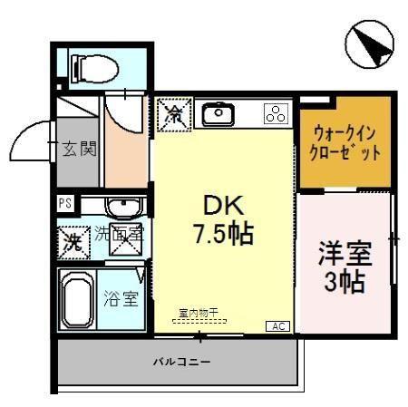メゾンASAHI(1DK/1階)の間取り写真
