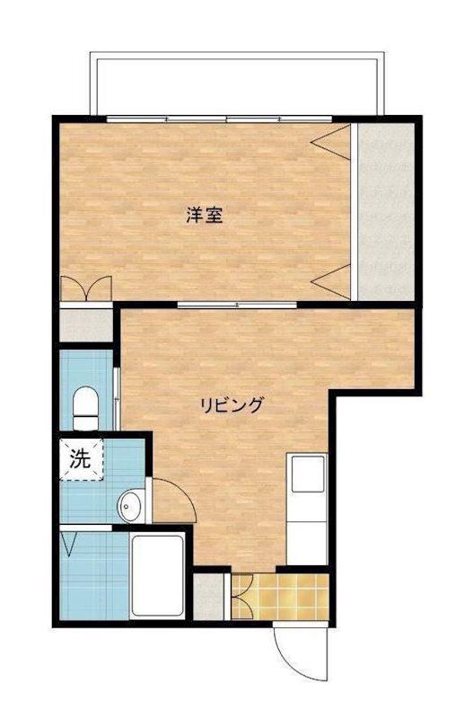 第2真珠ビル(1LDK/2階)の間取り写真