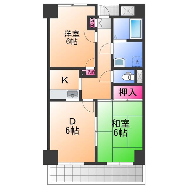 バリュー藪(2DK/3階)の間取り写真