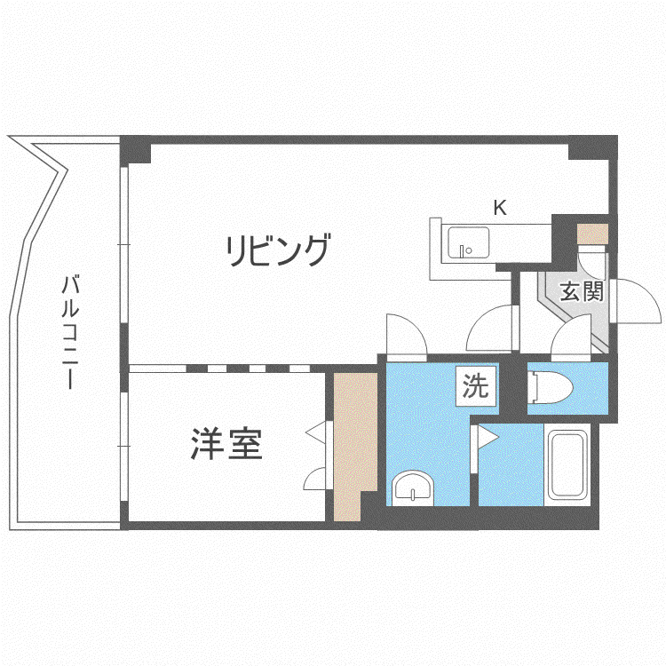 ビッグパレス中島公園(1LDK/5階)の間取り写真