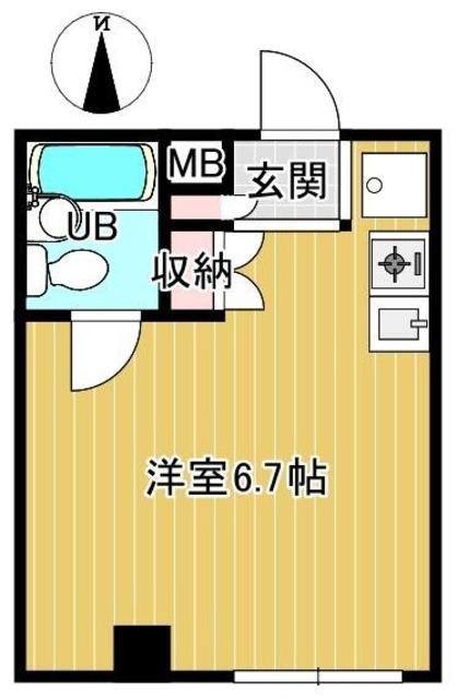 太陽ビル(ワンルーム/4階)の間取り写真