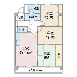 メゾン志水(3LDK/3階)の間取り写真
