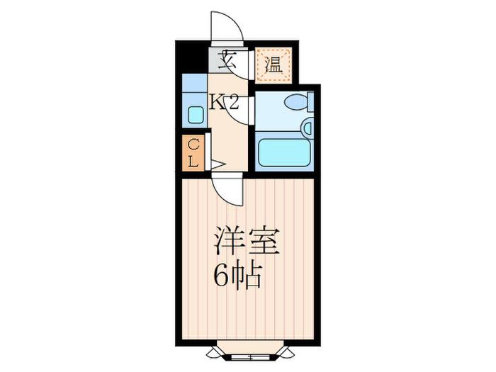 ラベンダー(1K/1階)の間取り写真