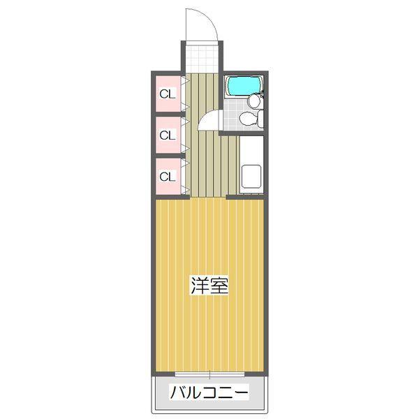 東中島マンション(1K/6階)の間取り写真