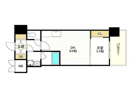 スプランディッドあびこ駅前DUE(1LDK/10階)の間取り写真
