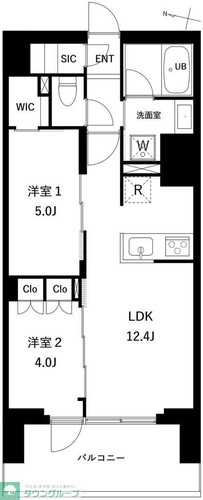 プレディアコート西日暮里(2LDK/9階)の間取り写真