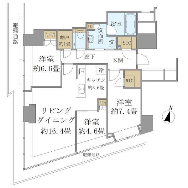 BRILLIA TOWER堂島(3LDK/5階)の間取り写真
