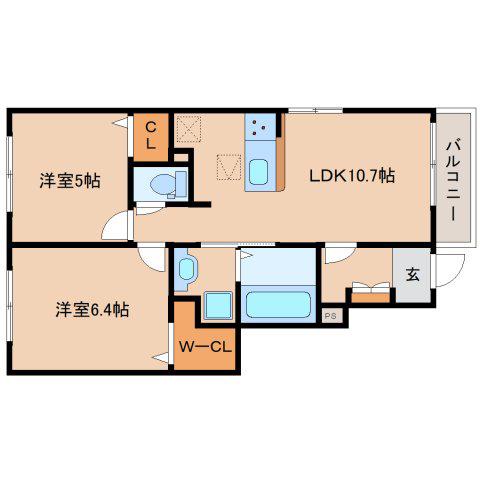 レジデンス マドカ(2LDK/1階)の間取り写真