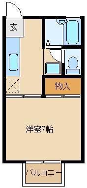 コーポ藤(1K/2階)の間取り写真