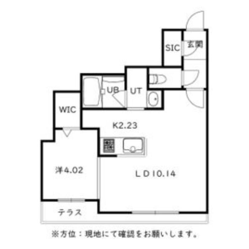 CITY SQUARE菊水(1LDK/1階)の間取り写真