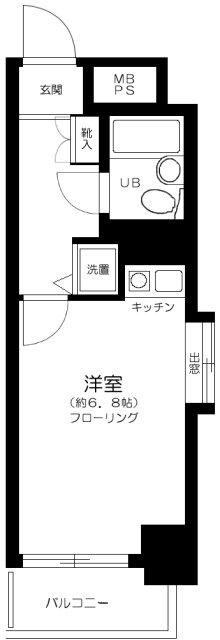 ライオンズマンション浅草言問橋(ワンルーム/8階)の間取り写真