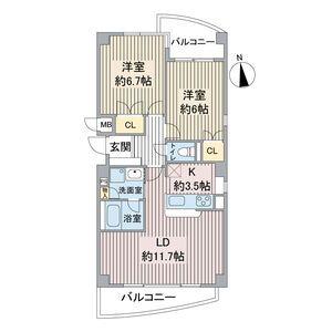 ビューテラス銀河(2LDK/1階)の間取り写真