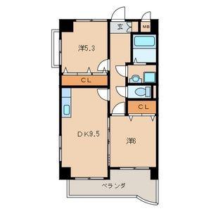 アテッサ南小倉(2DK/3階)の間取り写真