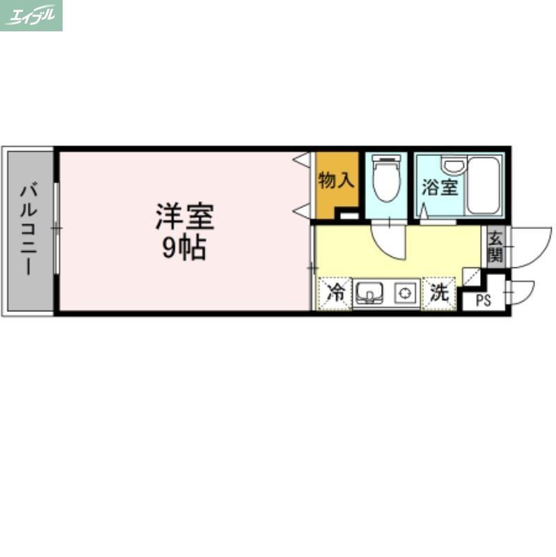 森ビル(1K/4階)の間取り写真
