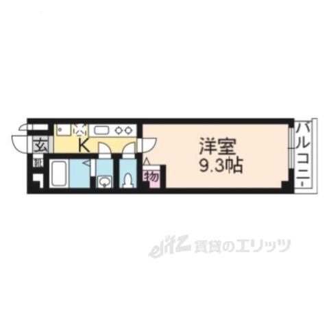フラッティ千本今出川(1K/4階)の間取り写真