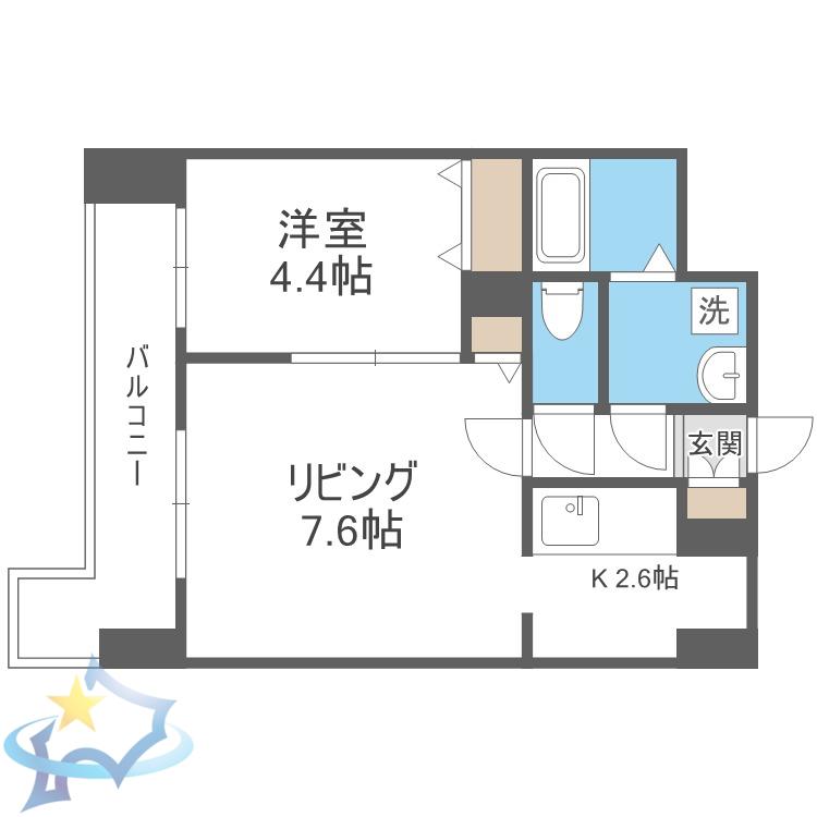 レジディア札幌駅前(1LDK/7階)の間取り写真