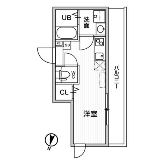 TS CUORE横濱元町(ワンルーム/1階)の間取り写真