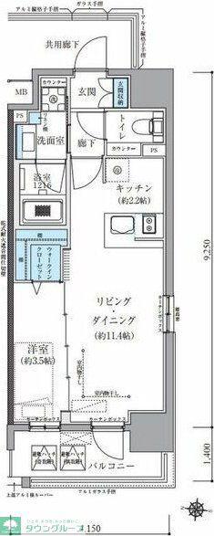 TENAS丸の内(1LDK/13階)の間取り写真