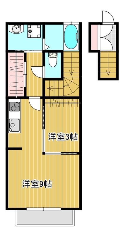 フェリオ船岡(1LDK/2階)の間取り写真