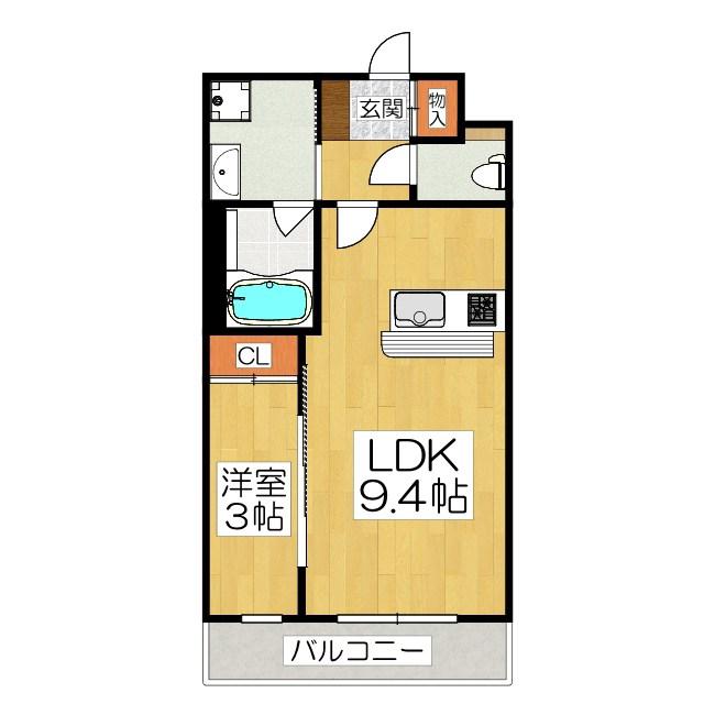 エストゥルース京都II(1LDK/1階)の間取り写真