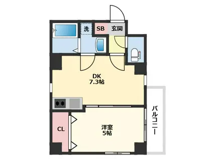 金太郎ヒルズ340(1DK/1階)の間取り写真