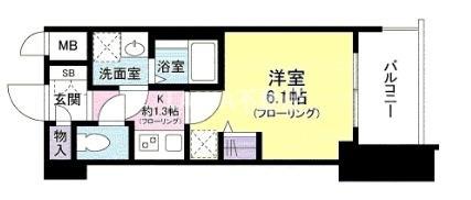 S-RESIDENCE 野江(1K/6階)の間取り写真