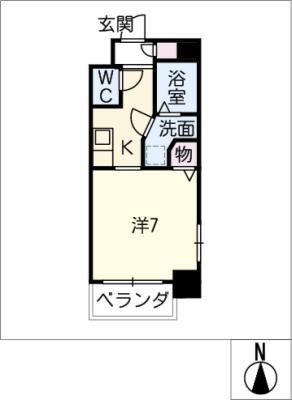 MELLON(1K/5階)の間取り写真
