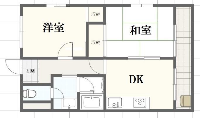エクセルハイツ構柳瀬(2DK/1階)の間取り写真