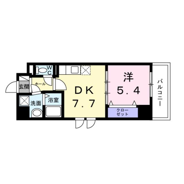 ウィングコート天王寺(1DK/5階)の間取り写真