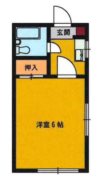 第一仙川ハイツ(1K/1階)の間取り写真