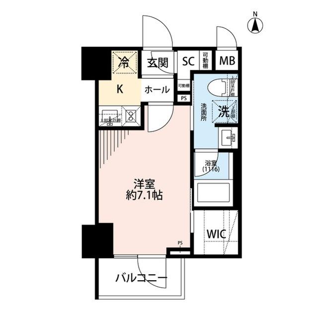 プレール・ドゥーク住吉IV(1K/11階)の間取り写真