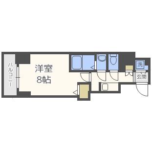 S-RESIDENCE谷町五丁目(1K/13階)の間取り写真