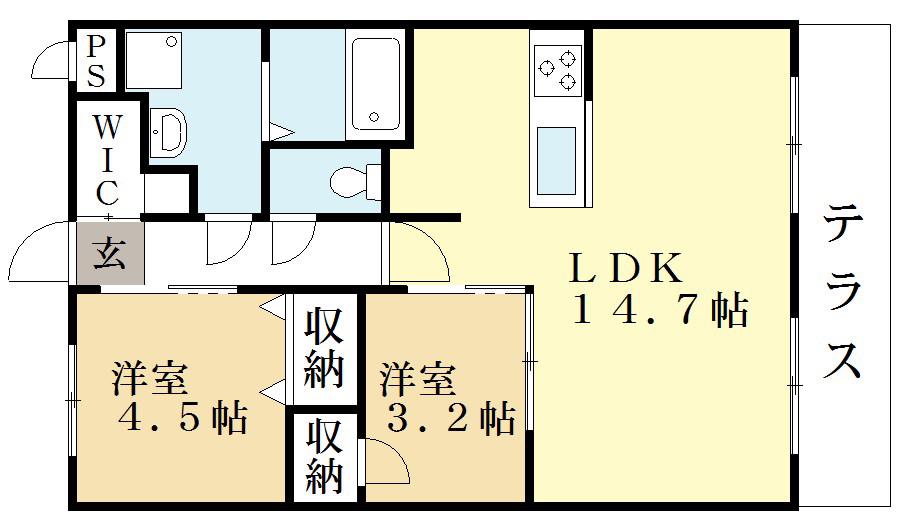 ル・ドルフ(2LDK/2階)の間取り写真