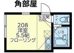 ホークファイブ(ワンルーム/2階)の間取り写真