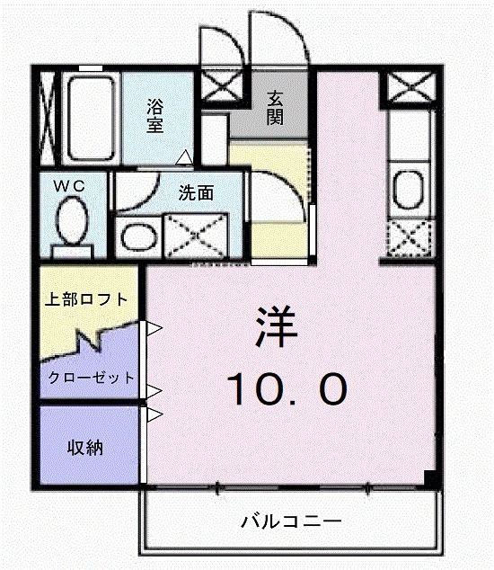 カムフォタブルスペースK(ワンルーム/2階)の間取り写真