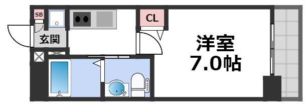 M´プラザ小阪駅前(1K/8階)の間取り写真