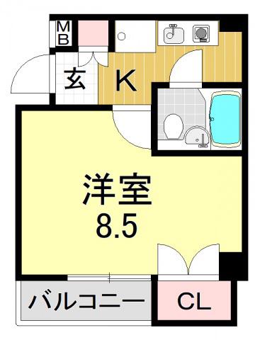 T・Hビル(1K/4階)の間取り写真